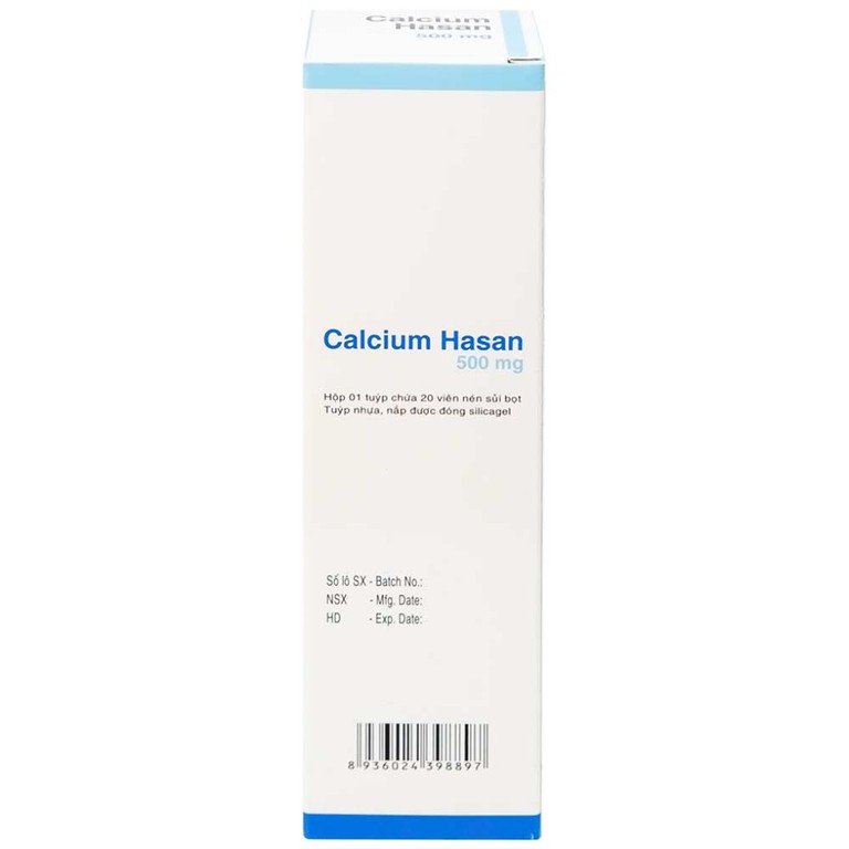 Viên sủi Calcium Hasan 500mg phòng và hỗ trợ điều trị bệnh loãng xương (20 viên)