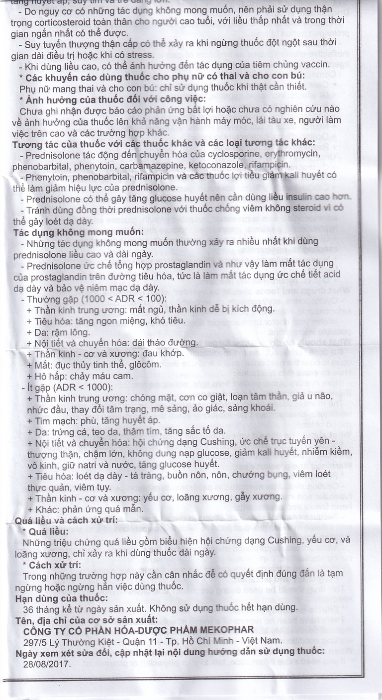 Viên sủi Sovepred Mekophar điều trị viêm khớp dạng thấp, lupus ban đỏ toàn thân (30 viên) 