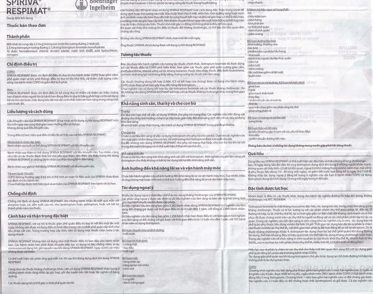 Bình xịt Spiriva Respimat Boehringer điều trị viêm phế quản mạn (30 liều)