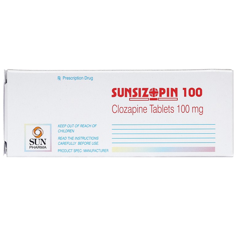Thuốc Sunsizopin 100 Sun Pharma điều trị tâm thần phân liệt (5 vỉ x 10 viên)