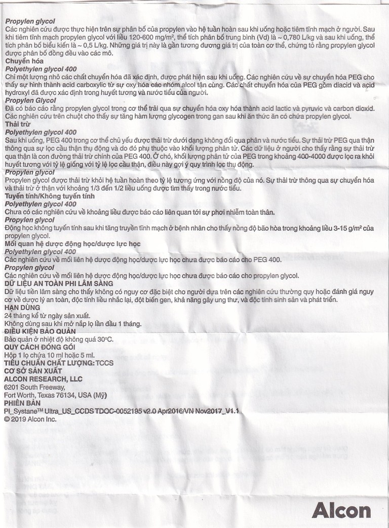 Thuốc nhỏ mắt Systane Ultra Alcon giảm các chứng rát và kích ứng do khô mắt (5ml)
