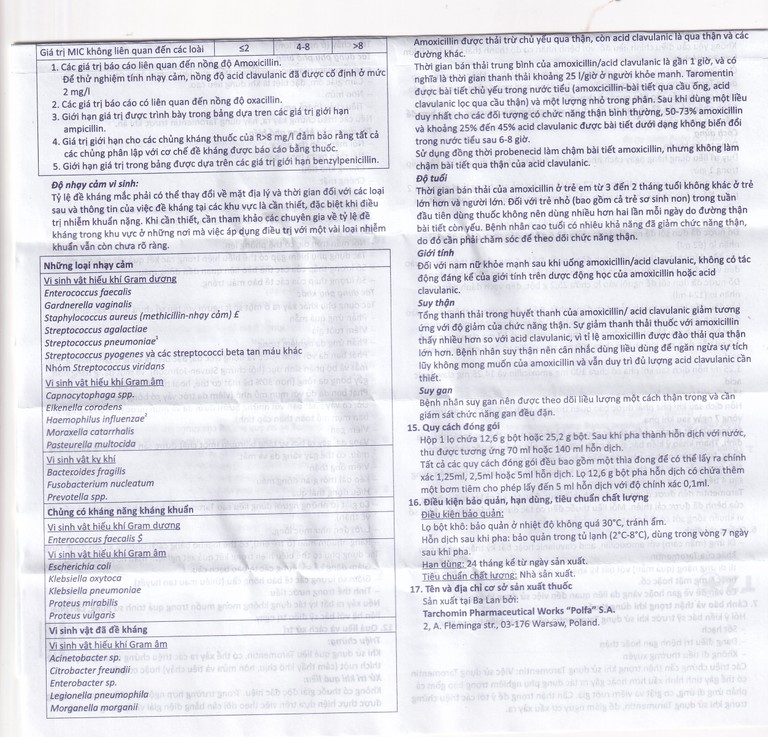 Bột hỗn dịch uống Taromentin 457mg/5ml điều trị nhiễm trùng viêm xoang, tai giữa, đường hô hấp (12.6g)