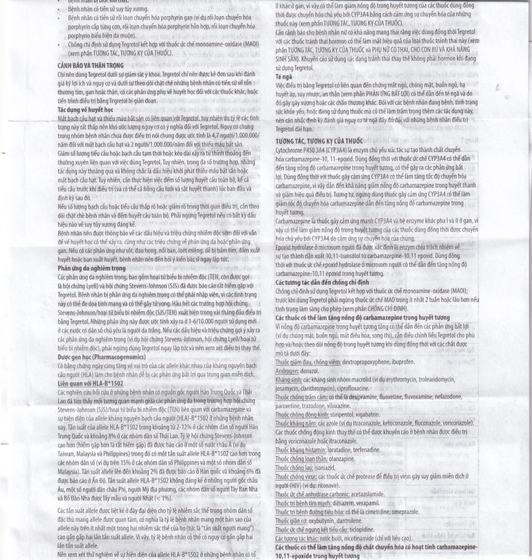 Thuốc Tegretol CR 200 điều trị bệnh động kinh (5 vỉ x 10 viên)