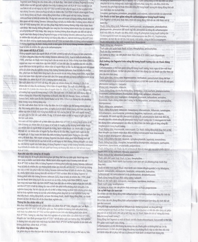 Thuốc Tegretol CR 200 điều trị bệnh động kinh (5 vỉ x 10 viên)