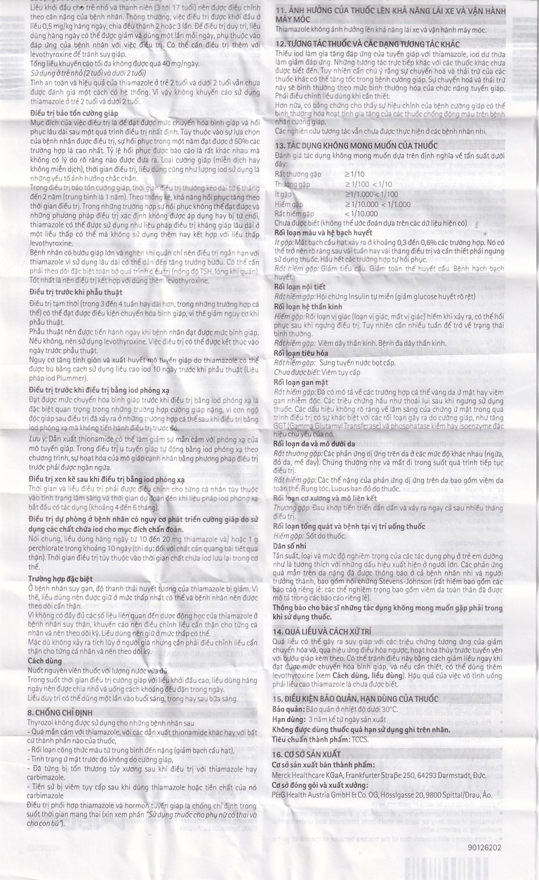 Thuốc Thyrozol 5mg Merck điều trị cường giáp (10 vỉ x 10 viên)