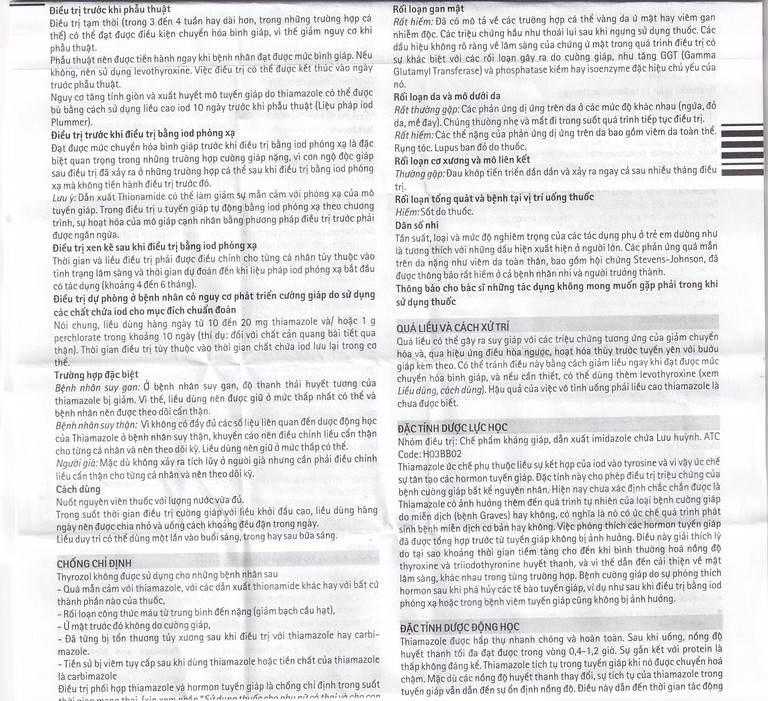 Thuốc Thyrozol 10mg Merck điều trị cường giáp (10 vỉ x 10 viên)