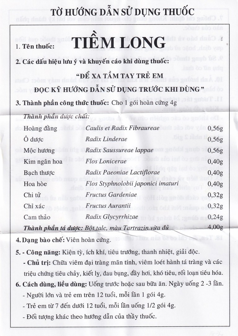 Thuốc Tiềm Long Bảo Long điều trị viêm đại tràng, loét hành tá tràng (10 gói x 4g)