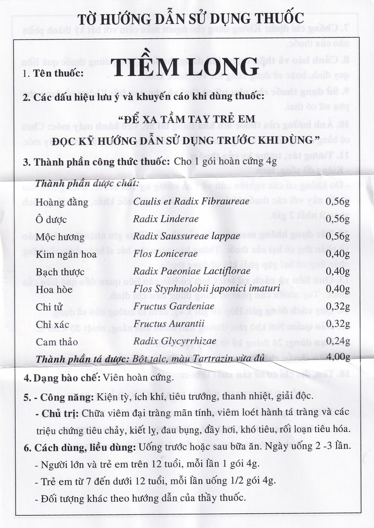 Thuốc Tiềm Long Bảo Long điều trị viêm đại tràng, loét hành tá tràng (10 gói x 4g)