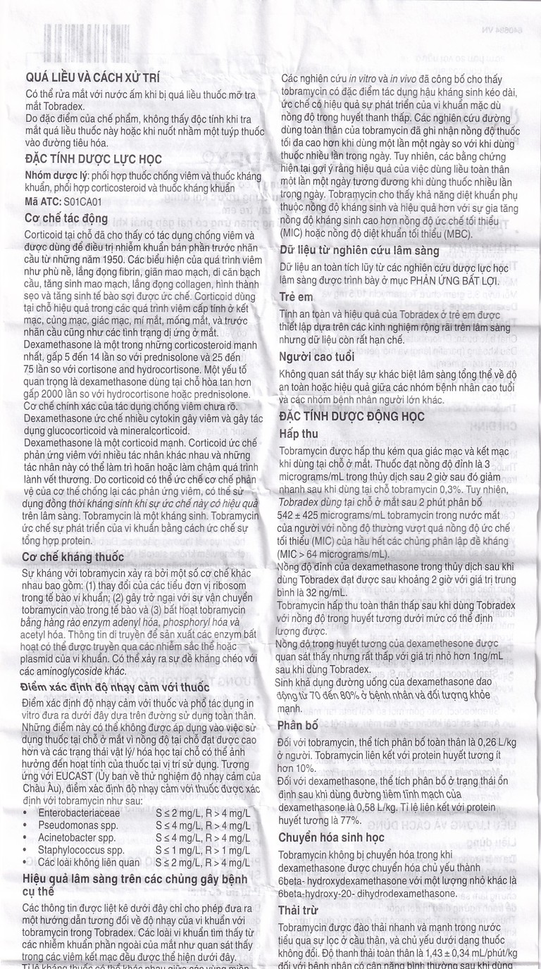 Thuốc mỡ tra mắt TobraDex Alcon điều trị viêm và nhiễm khuẩn (3,5g)