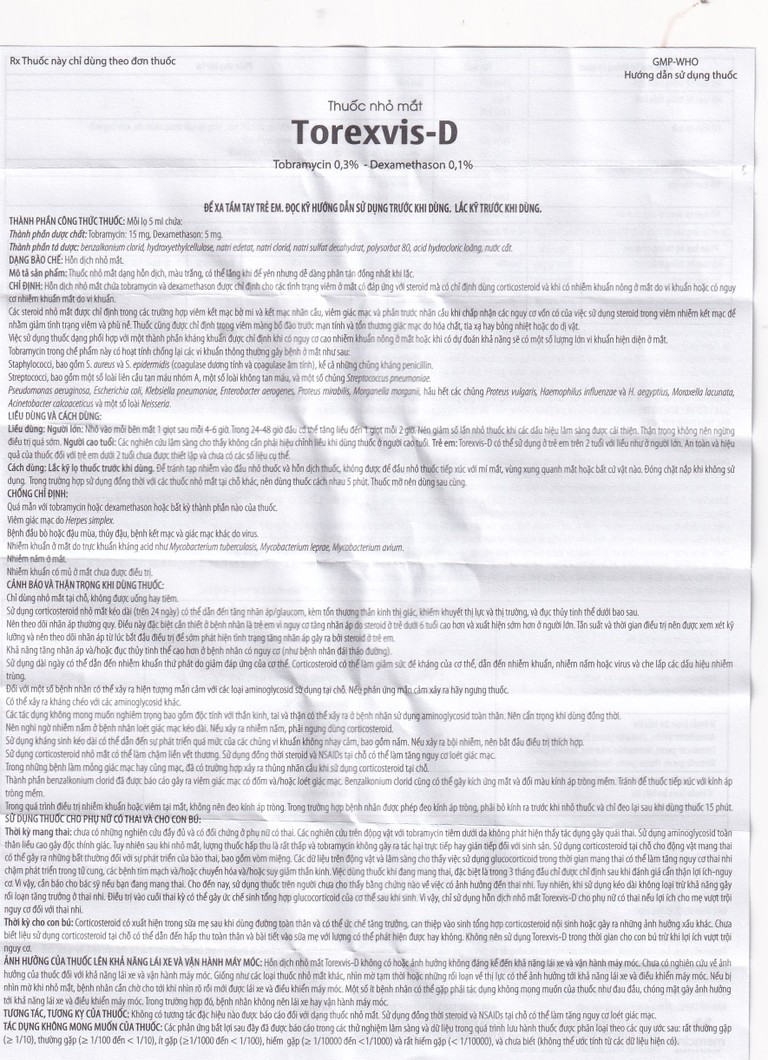 Thuốc nhỏ mắt Torexvis 0,3% Gia Nguyễn phòng và điều trị viêm và ngăn ngừa nhiễm khuẩn (5ml)