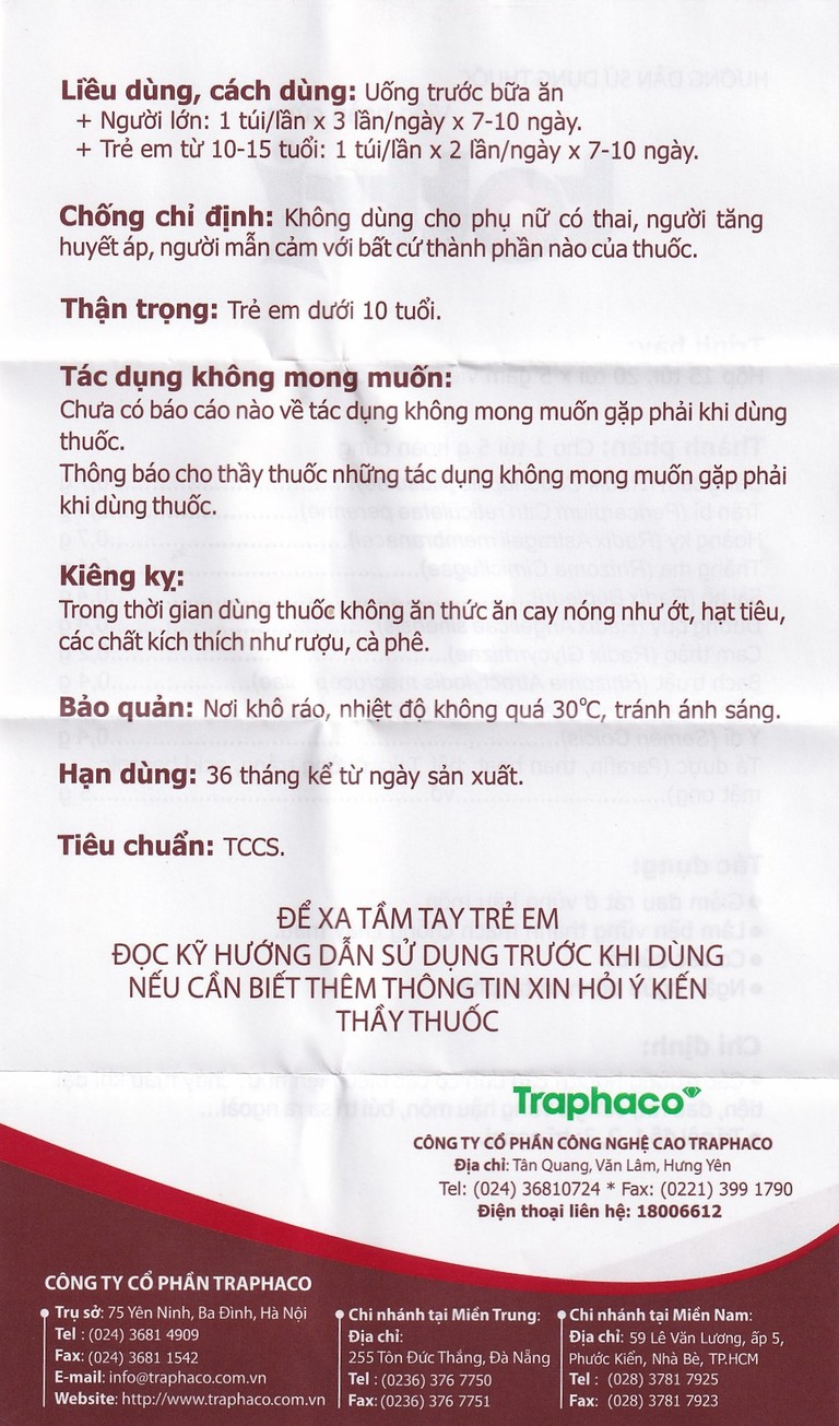 Thuốc Tottri Traphaco điều trị chảy máu khi đại tiện, đau rát (15 túi x 5g)