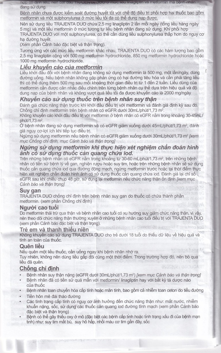Thuốc Trajenta Duo 2.5mg/850mg Boehringer điều trị đái tháo đường típ 2 (14 viên)