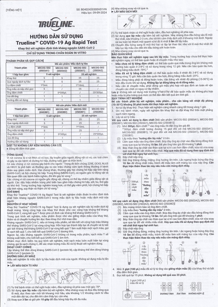 Kít test covid Trueline khay thử xét nghiệm kháng nguyên SAR CoV-2 (25 kít)