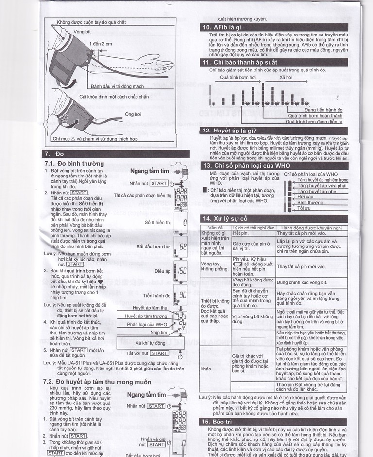 Máy đo huyết áp bắp tay tự động AND UA-611 Plus hỗ trợ đo huyết áp, cảnh báo đột quỵ