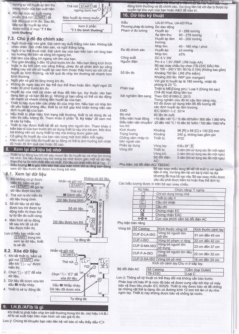 Máy đo huyết áp bắp tay tự động AND UA-611 Plus hỗ trợ đo huyết áp, cảnh báo đột quỵ