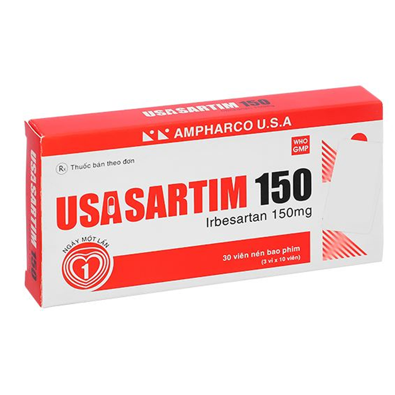 Thuốc Usasartim 150mg Ampharco điều trị cao huyết áp (3 vỉ x 10 viên)