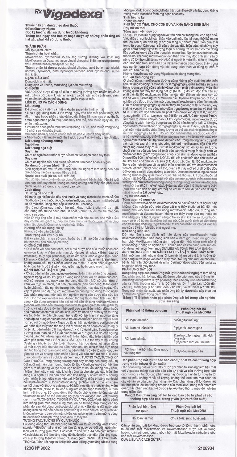 Thuốc nhỏ mắt Vigadexa Alcon điều trị các chứng nhiễm khuẩn ở mắt (5ml)