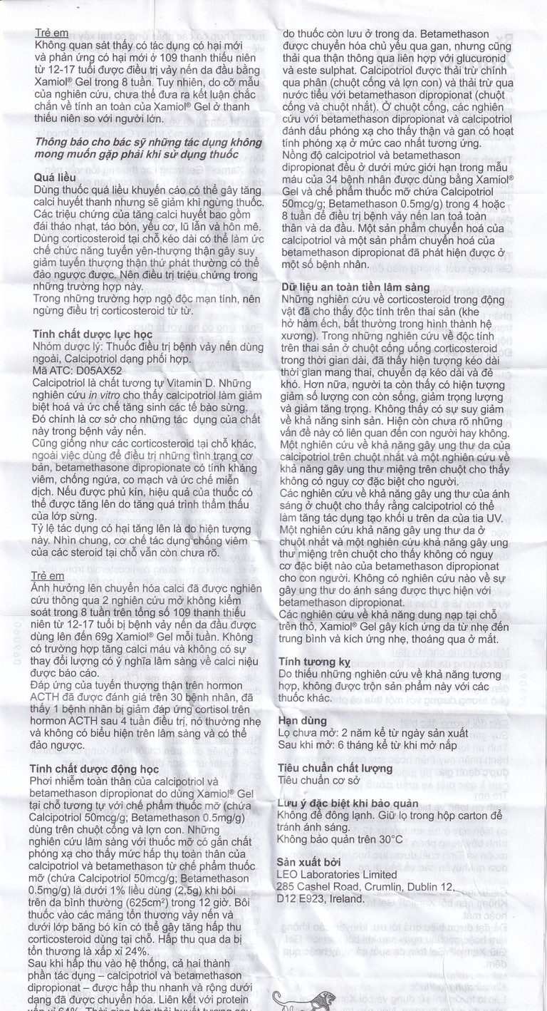 Gel Xamiol LEO điều trị tại chỗ bệnh vẩy nến da đầu (15g)