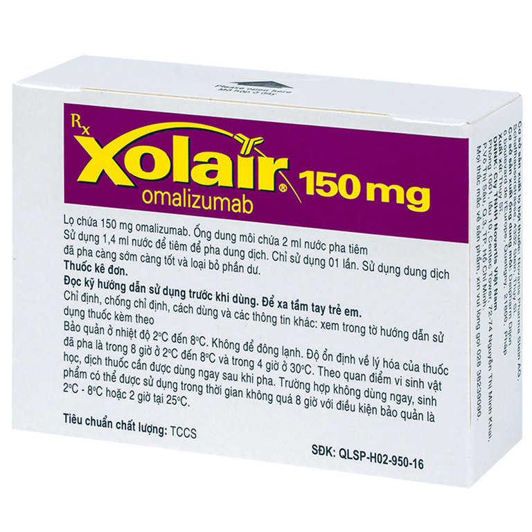 Bột pha tiêm Xolair 150mg/1.2ml Novartis điều trị hen do dị ứng và mày đay