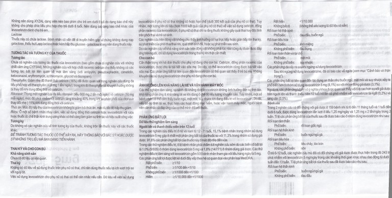 Thuốc Xyzal 5mg GSK điều trị triệu chứng viêm mũi dị ứng theo mùa (1 vỉ x 10 viên) 