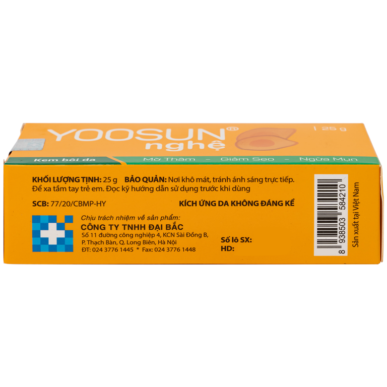 Kem bôi Yoosun Nghệ Đại Bắc mờ thâm, giảm sẹo, ngừa mụn (25g)