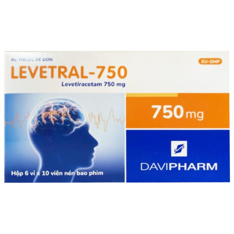 Viên nén Levetral-750 DaViPharm điều trị các cơn động kinh (6 vỉ x 10 viên)