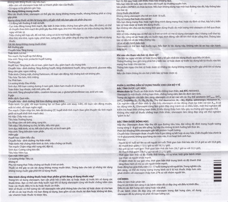 Thuốc Zapnex-10 DaviPharm điều trị tâm thần phân liệt (3 vỉ x 10 viên)