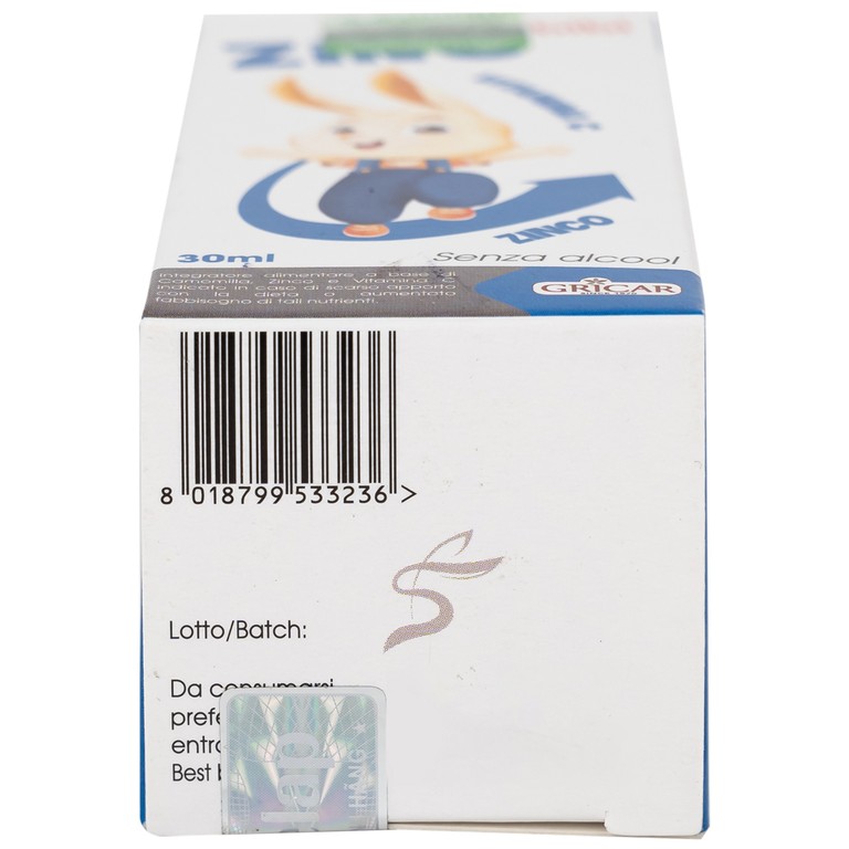 Siro Smartbibi Zinc GRICAR bổ sung kẽm, vitamin C giúp tăng sức đề kháng, cải thiện tình trạng biếng ăn (30ml)