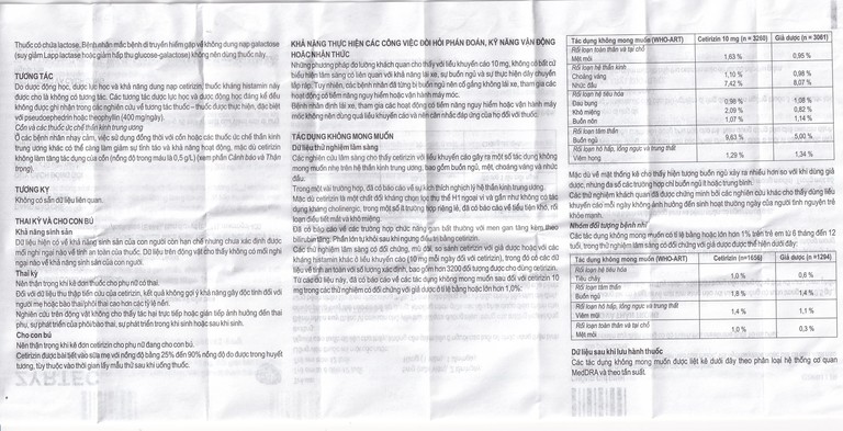 Thuốc Zyrtec GSK giảm viêm mũi dị ứng, mày đay tự phát, mạn tính (1 vỉ x 10 viên)