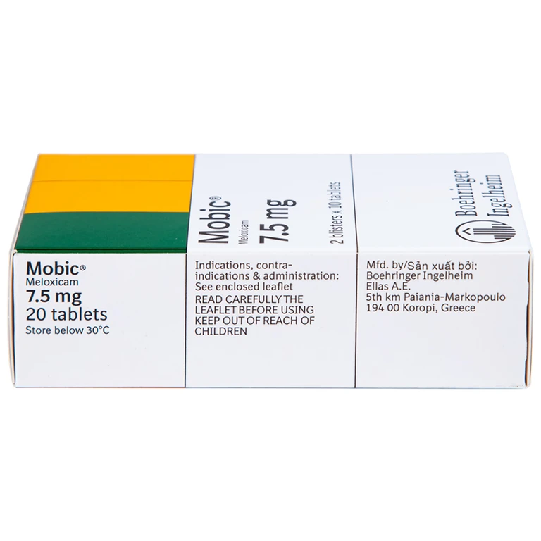 Thuốc Mobic 7.5mg điều trị viêm xương khớp (2 vỉ x 10 viên)