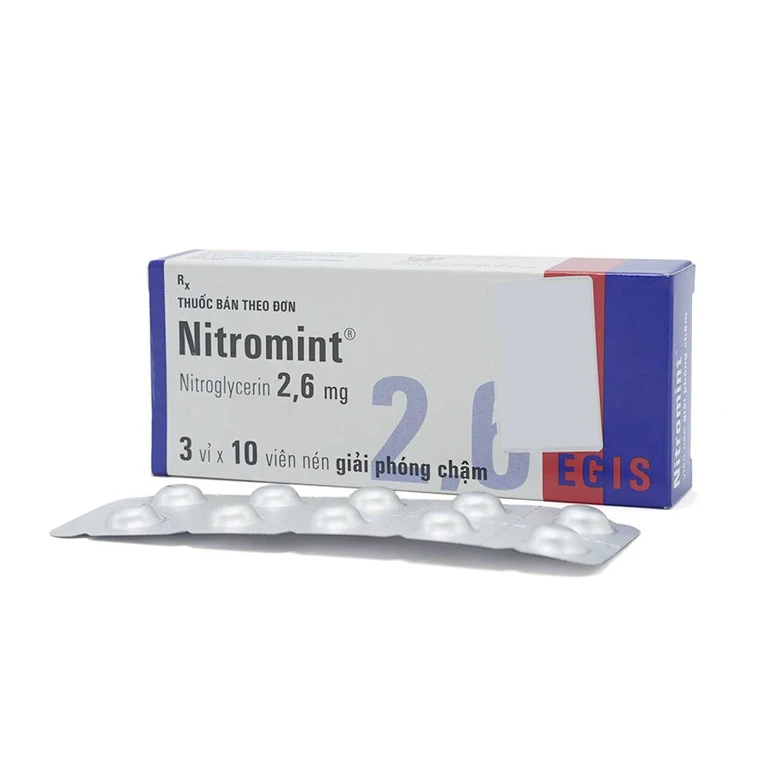 Viên nén Nitromint 2,6mg Egis Pharma điều trị bệnh động mạch vành, đau ...