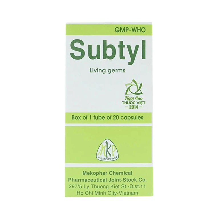 Thuốc Subtyl Mekophar điều trị tiêu chảy (20 viên)
