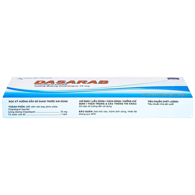 Thuốc Dasarab 75Mg trị hội chứng mạch vành cấp