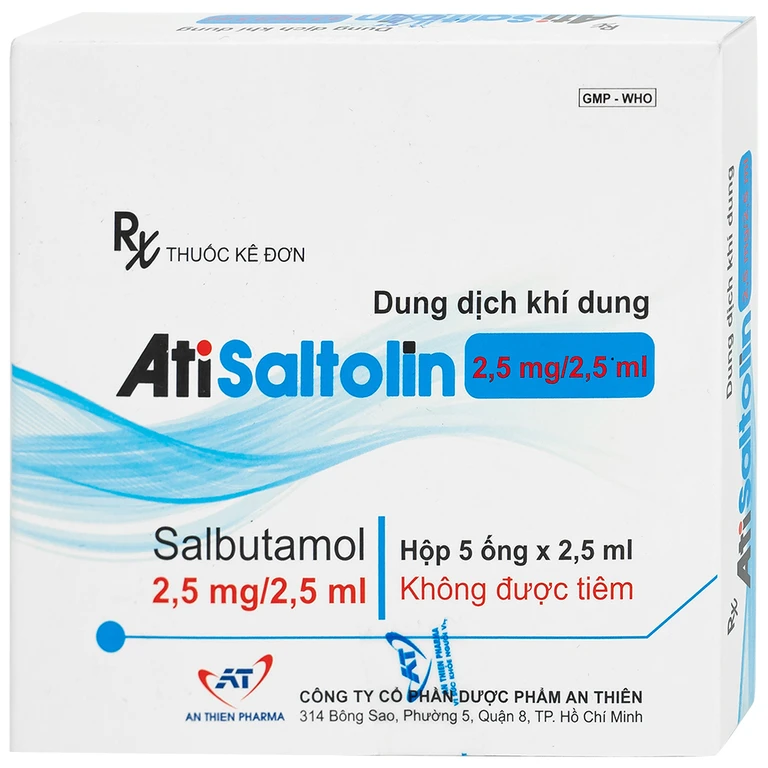 AtiSaltolin 2,5mg/2,5ml trị chứng co thắt phế quản (5 ống)
