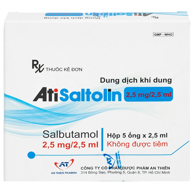 AtiSaltolin 2,5mg/2,5ml trị chứng co thắt phế quản (5 ống)