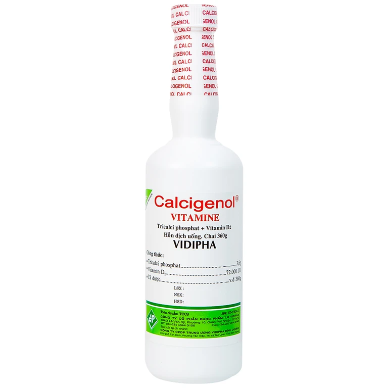 Hỗn dịch uống Calcigenol 360g bổ sung canxi, phòng còi xương