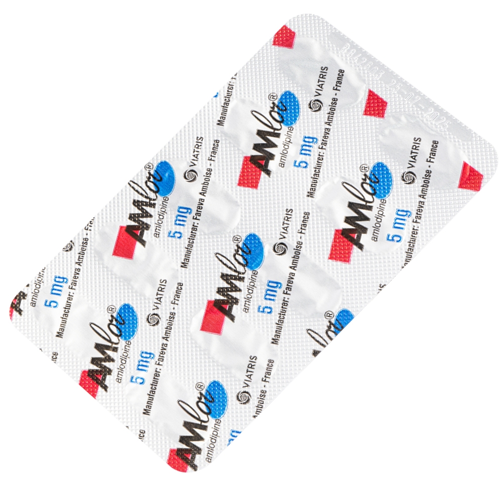 Hình ảnh Thuốc Amlor 5mg Viatris điều trị tăng huyết áp, đau thắt ngực (3 vỉ x 10 viên)