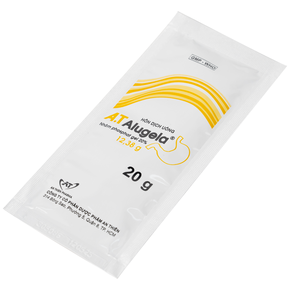Hình ảnh Hỗn dịch thuốc A.T Alugela An Thiên điều trị viêm thực quản, viêm dạ dày cấp và mạn tính (26 gói x 20g)