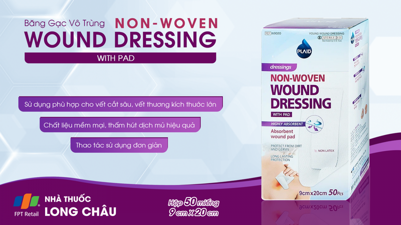 Băng Gạc Vô Trùng Non-Woven Wound Dressing Young Chemical Vina 9 Cm X 20 Cm (50 Miếng) 2
