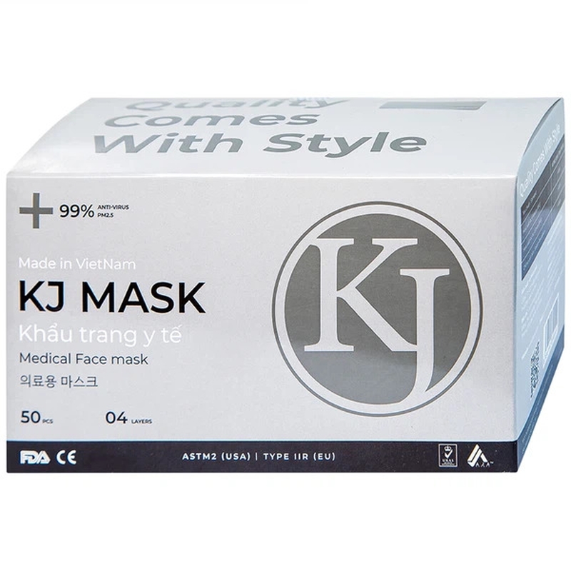 Khẩu trang y tế 4 lớp KJ Mask màu đen đạt chuẩn sản xuất thiết bị y tế Việt Nam