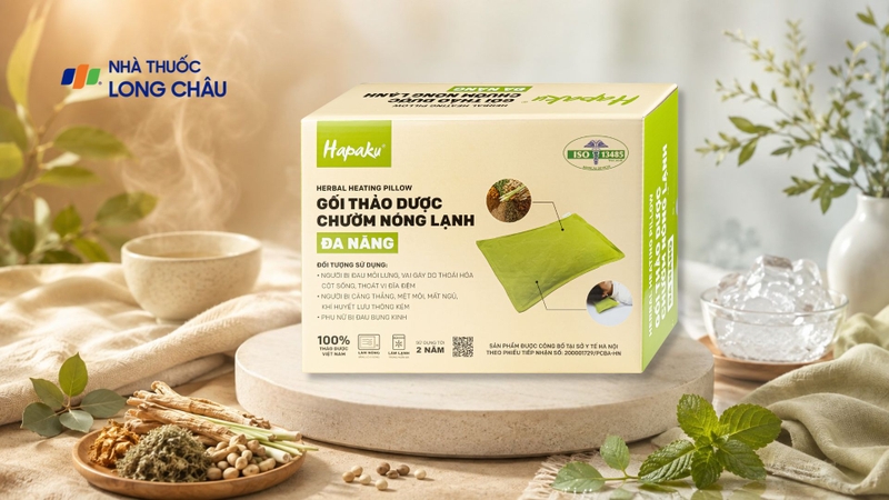 Gối thảo dược chườm nóng lạnh đa năng Hapaku