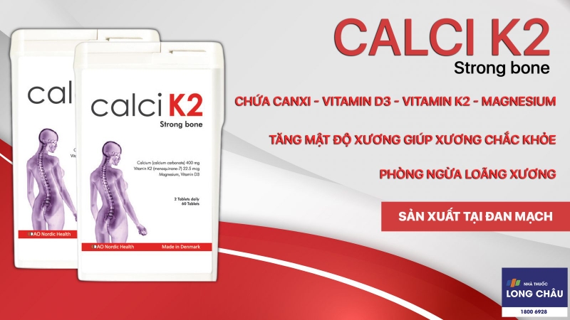 Viên uống bổ sung canxi ngừa loãng xương Calci K2 DAO Nordic Health 60 viên 2