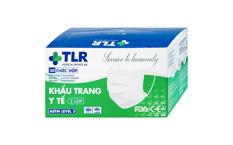 KHẨU TRANG Y TẾ 3 LỚP TLR MÀU TRẮNG