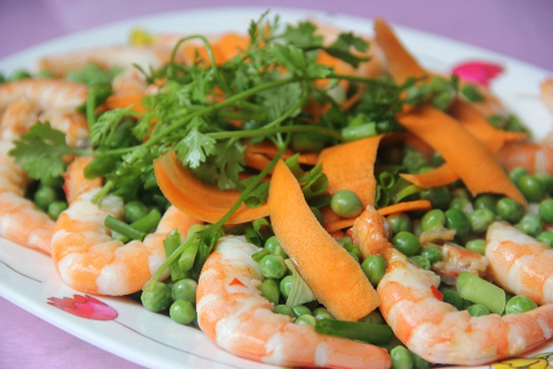 Món tôm xào đậu Hà Lan