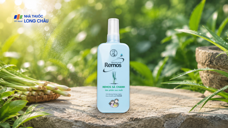 Xịt chống muỗi Remos hương sả chanh dạng phun sương, có mùi hương dễ chịu