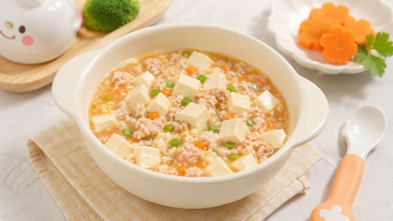 Đậu hũ non sốt thịt có kết cấu mềm mịn