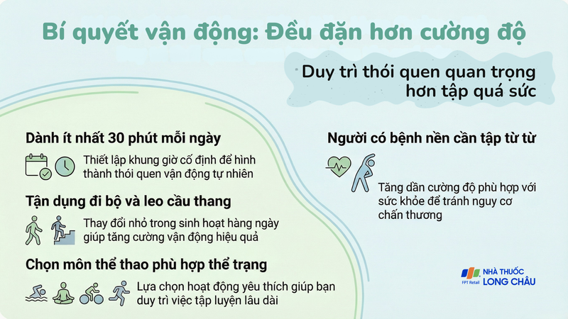 Duy trì thói quen vận động đều đặn là việc quan trọng