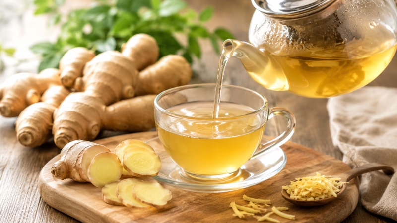 Pha trà là một trong 3 cách thêm gừng vào bữa ăn giúp hỗ trợ huyết áp