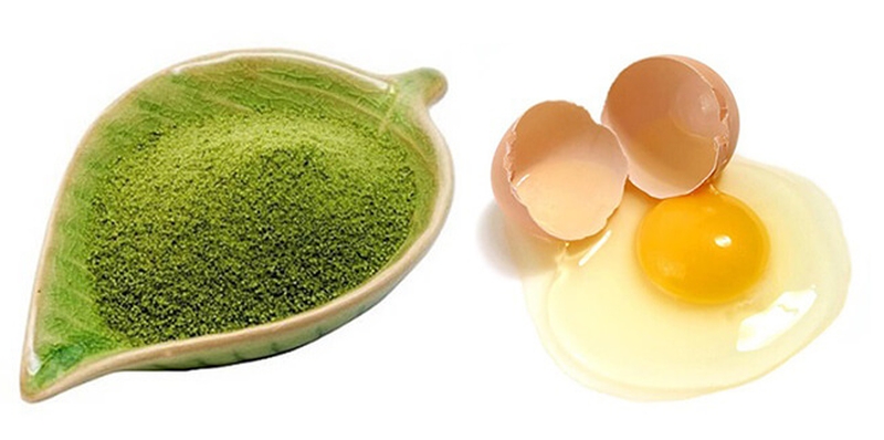 Kết hợp lòng trắng trứng với bột trà xanh&nbsp;2