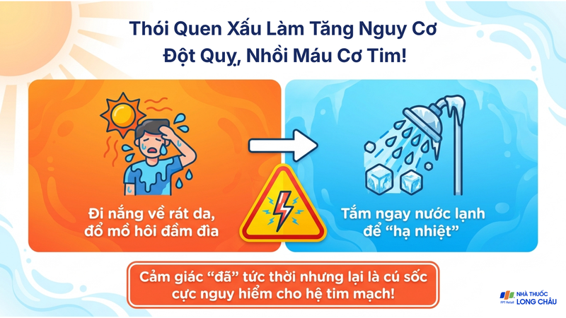 Nếu tắm không đúng cách, cơ thể có thể phản ứng mạnh và gây ảnh hưởng đến tim mạch
